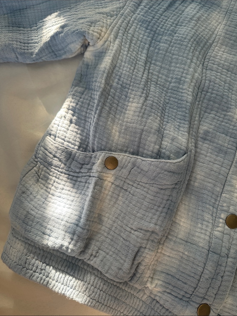 Universal Thread Light Blue Linen Button-Front Top - Picture 6 of 9